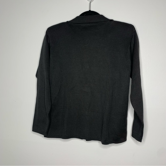 Peruvian Connection dark grey knit cardigan blazer - Picture 7 of 8